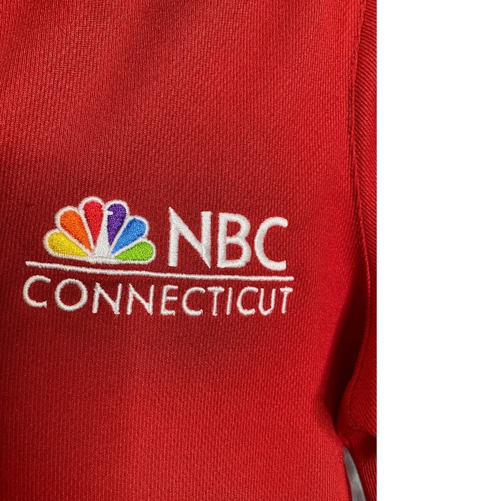 Nike Golf Women's Polo Shirt Dri-Fit Red Short Sleeve NBC Connecticut‎ Logo Sz S